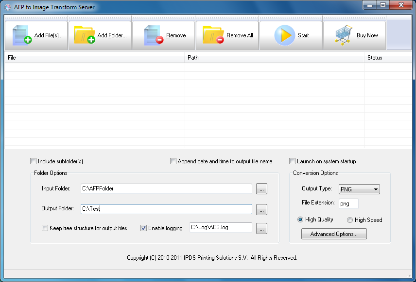 Windows 10 AFP2Image Transform Server full