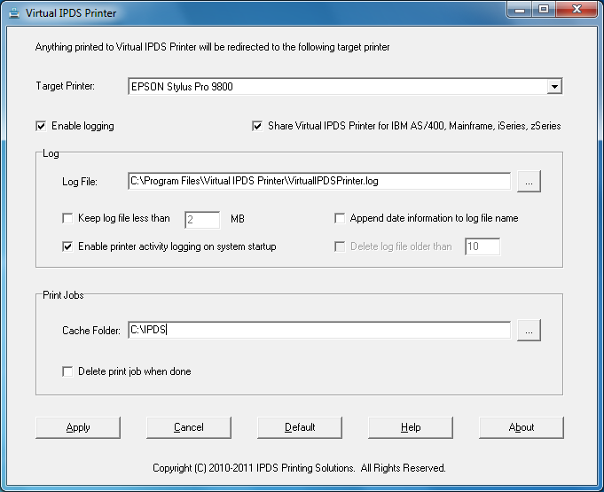 Screenshot for Virtual IPDS Printer 2.01