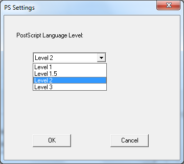 AFP to PostScript Settings
